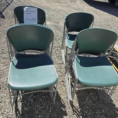 #2814 â€¢ (20) Perry Metal Framed Chairs (Green/Gray)
