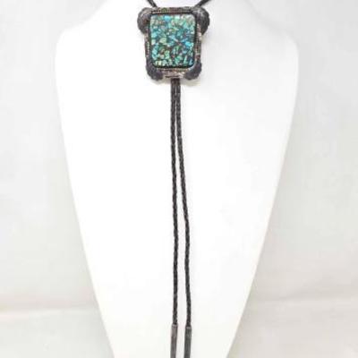 #578 â€¢ Sterling Turquoise Bolo Tie, 71g
