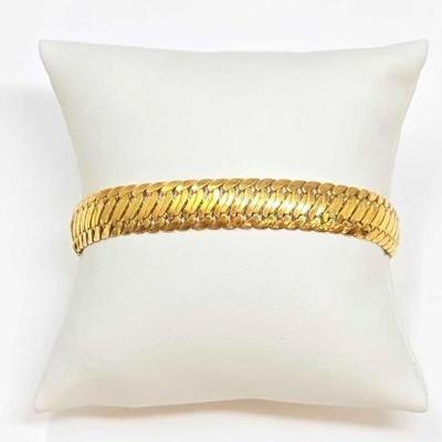 #710 â€¢ 14K Gold Woven Bracelet, 10.51g
