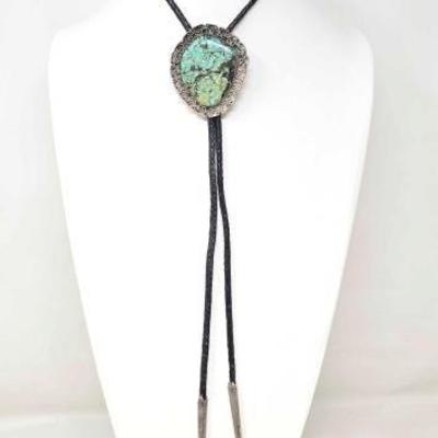 #580 â€¢ Sterling Turqoise Bolo Tie, 54g
