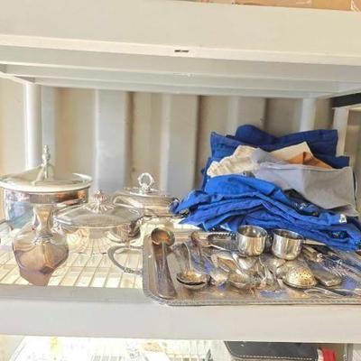 #7010 â€¢ Silver Plated Serving Dishes, Utensils, Decorations
