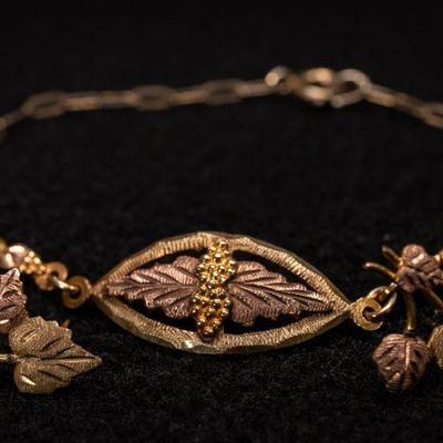 Leaf Themed Jewelry - 14 Karat Gold Earrings | 10 Karat Gold Bracelet