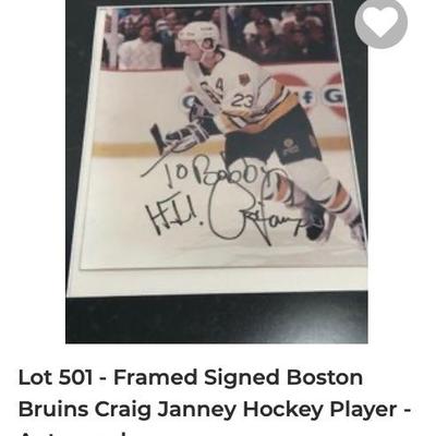 Boston Bruins Autograph Hockey 