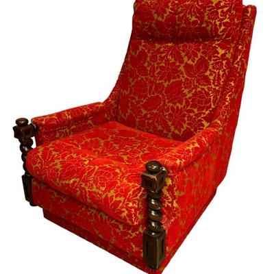 Mid Century Swanky Red Upholstery Club Chair
