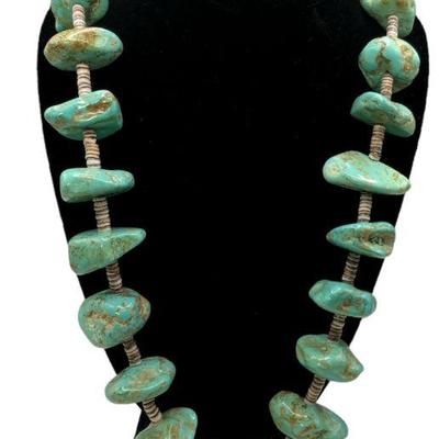 Large Turquoise & Shell Necklace

