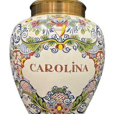 Vintage Delft Carolina Tobacco Jar
