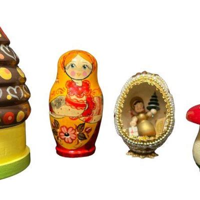 Collection Russian, Polish Nesting Dolls, Decorated Egg
