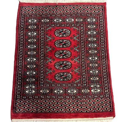 Small Red Bokhara Area Rug
