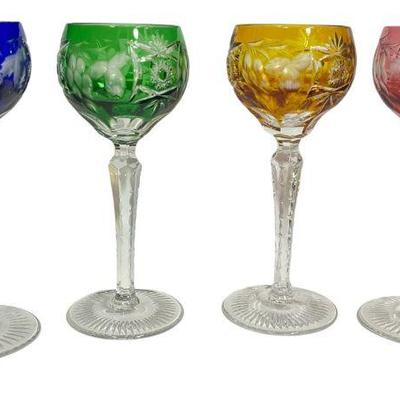 Set of 4 Bohemian Glass Stemware

