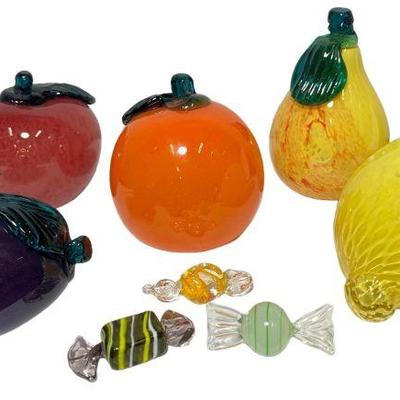 Collection MURANO Art Glass Fruit, Candy Pieces
