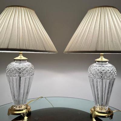 Pair of WATERFORD Crystal Lamps

