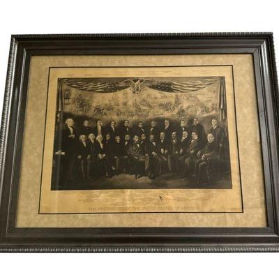 Presidents of the United States Print in Frame
