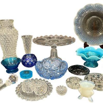 Large Collection Cut Glass, Hobnail Glassware

