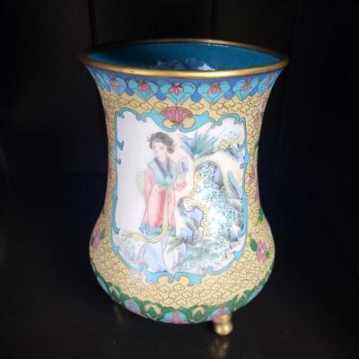 20th Century Cloisonné Vase, 8.5”