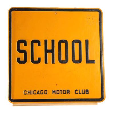 Metal School Sign- Chicago Motor Club