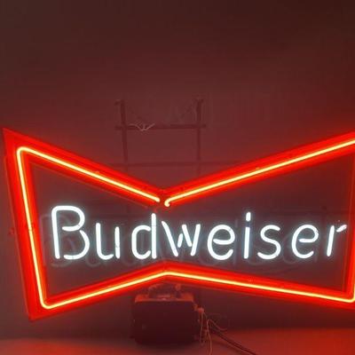 Lot 301 | Vintage Light Up Neon Budweiser Sign