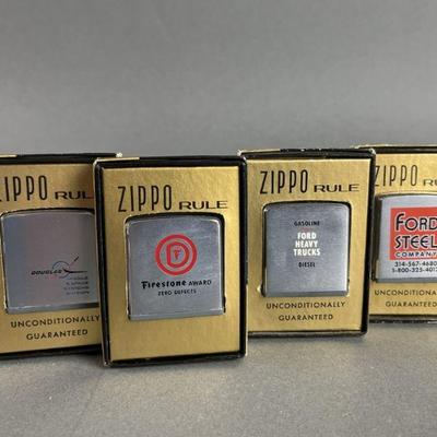Lot 414 | 4 Vintage Zippo Rule Rulers in Boxes