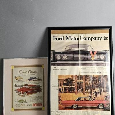 Lot 608 | Vintage Framed Car Ads