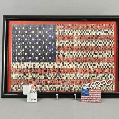 Lot 312 | Zippo Flag Puzzle and Magnets
