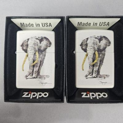 Lot 79 | 2 Zippo Spazuk Elephant Art Lighters