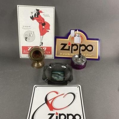 Lot 208 | Vintage Ashtrays & Zippo Signs