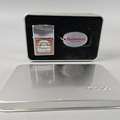 Lot 65 | Zippo Budweiser Lighter/Keychain Collectible Tin