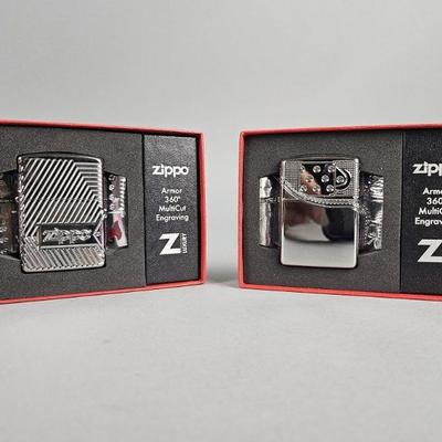 Lot 450 | Zippo Armor Bolts & Zipper Design Lighters