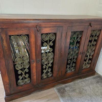 Antique solid wood and wrought iron chest. $500 obo