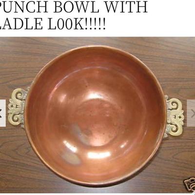 1950's copper punch bowl