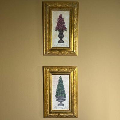 PAIR TOPIARY PRINTS | Each an edition of 1000. - w. 11 x h. 17.5 in (frame)

