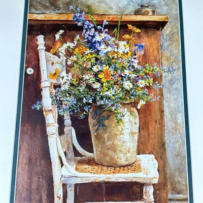 FLORAL PATTON WILSON FRAMED PRINT | Floral print with Patton Wilson signature in bottom right corner. Framed and ready for wall mounting....