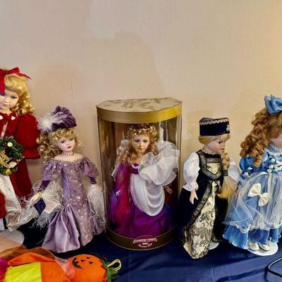 Porcelain and collectible dolls