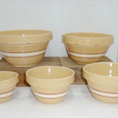 5 RRP yelloware bowls SET