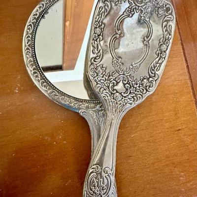 Vintage Victorian vanity mirror & brush