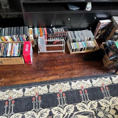 DVDs, CDs, VHS, cassette tapes
