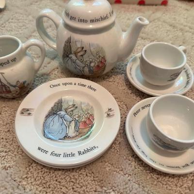 Vintage Beatrice  Potter Peter Rabbit - plates, teacups, tea kettle