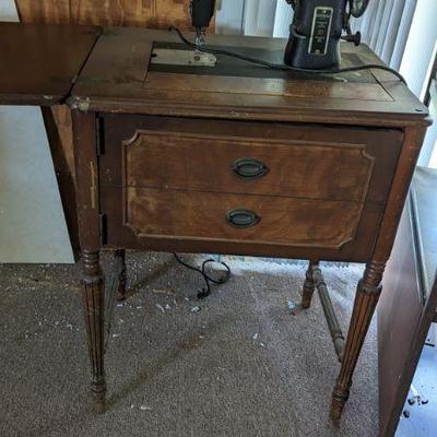 Vintage Sewing Machine Fold-in Wood Case....make great TV stands