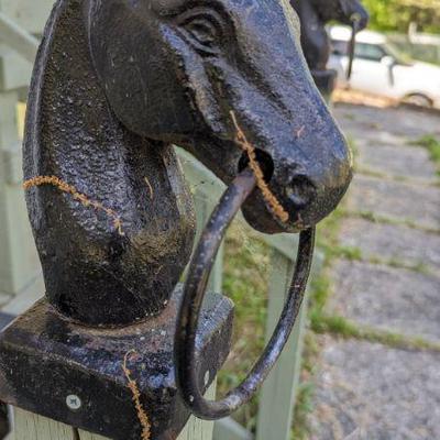 Cast Iron Horse Head Post Toppers with Pull Ring