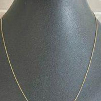 Delicate 14K Yellow Gold 17 Inch Box Chain Necklace - Total Weight 1.2 Grams