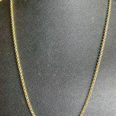 14K Yellow Gold Hollow Link Chain 20 Inch Necklace W GIA Appraisal - Total Weight 3.93 Grams