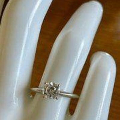 Gorgeous 14K White Gold & Brilliant Cut Synthetic Cubic Zirconium 6.875 Ring 1.78 Carat Stone W GIA Appraisal