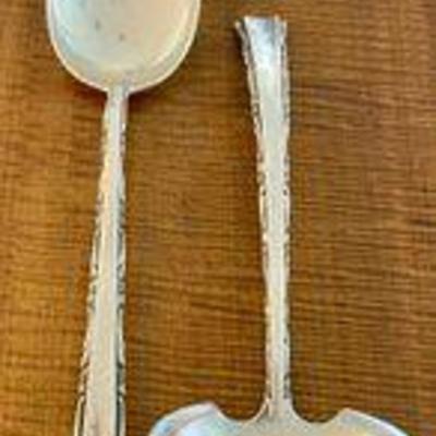 Lunt Sterling Silver 8.25 Inch Madrigal Serving Spoon & 7 Inch Ladle - Total Weight - 130 Grams