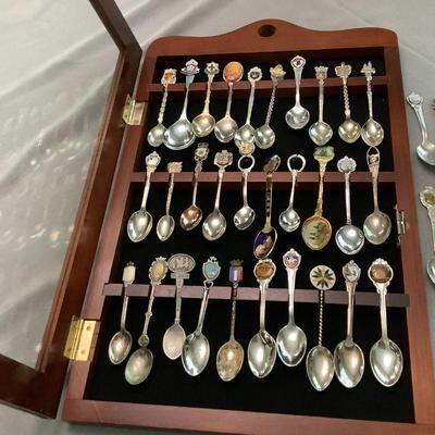Travel souvenir spoons with case