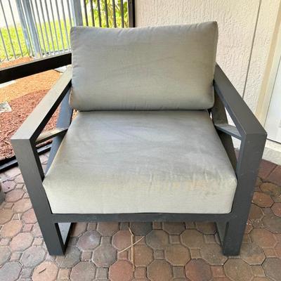 Linear Dark Gray Aluminum Chairs X 2
