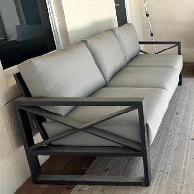 City Furniture Linear Dark Gray Aluminum Sofa