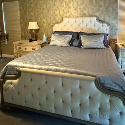 Bernhardt Marquesa King Bed - Upholtered with button tufting