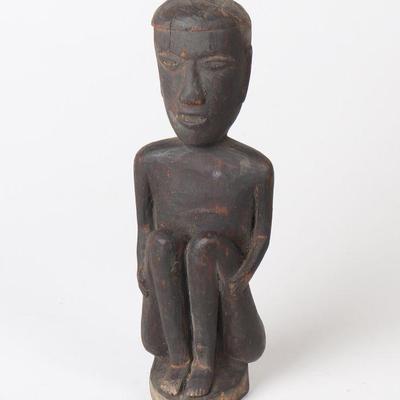 Seated Bulul Wood Carved Statue