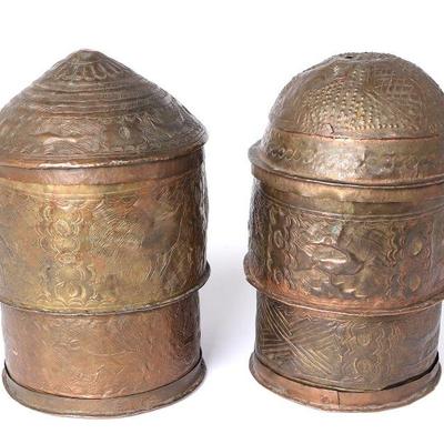 Group of Two Asante Brass & Copper Forowa