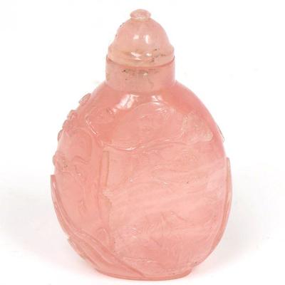 Lovely Pink Rose Quartz Chinese Snuff Bottle