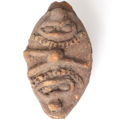 Ancient African Janus Head Terracotta, Koma 1300 CE- 1500CE